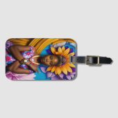 Prachtige Afrikaanse vrouw met horloge Bagagelabel (Voorkant (horizontaal))