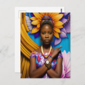 Prachtige Afrikaanse vrouw met horloge Briefkaart (Voorkant / Achterkant)