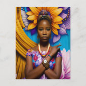 Prachtige Afrikaanse vrouw met horloge Briefkaart (Voorkant)