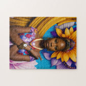 Prachtige Afrikaanse vrouw met horloge Legpuzzel (Horizontaal)