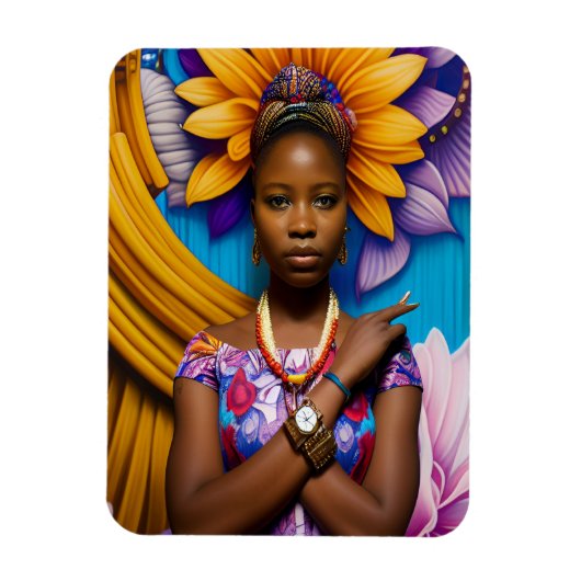 Prachtige Afrikaanse vrouw met horloge Magneet (Verticaal)