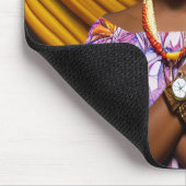 Prachtige Afrikaanse vrouw met horloge Muismat (Hoek)