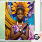 Prachtige Afrikaanse vrouw met horloge Raamsticker (Huis)