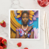 Prachtige Afrikaanse vrouw met horloge Servet (Insitu)