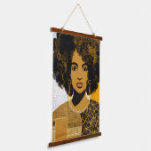 Prachtige Afro-Amerikaanse vrouw collage Hangend Wandkleed (Gebogen)