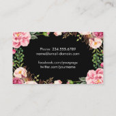 Prachtige Afstuderen van Floral Girly Contactkaartje (Achterkant)
