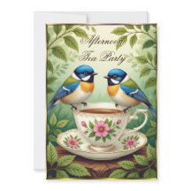 Prachtige Afternoon Tea Party Kleurrijke Vogels