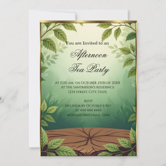 Prachtige Afternoon Tea Party Kleurrijke Vogels Kaart (Achterkant)