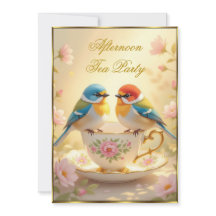 Prachtige Afternoon Tea Party Kleurrijke Vogels