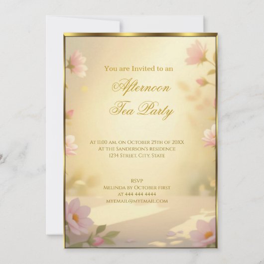 Prachtige Afternoon Tea Party Kleurrijke Vogels Kaart (Achterkant)