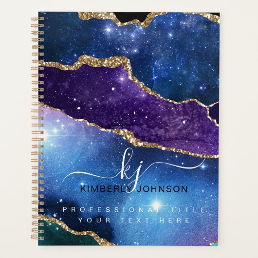 Prachtige Agate Gold Glitter Planner (Voorkant)