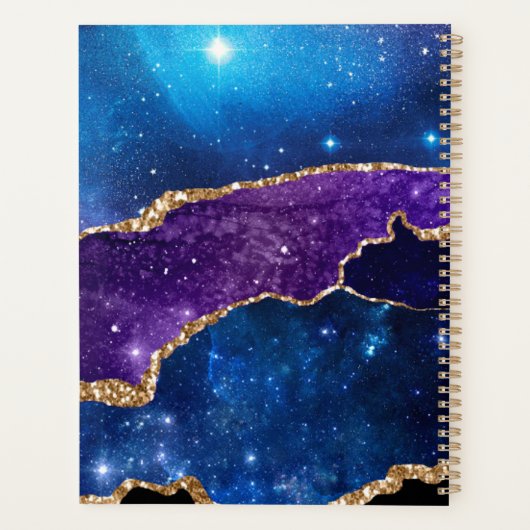 Prachtige Agate Gold Glitter Planner (Achterkant)