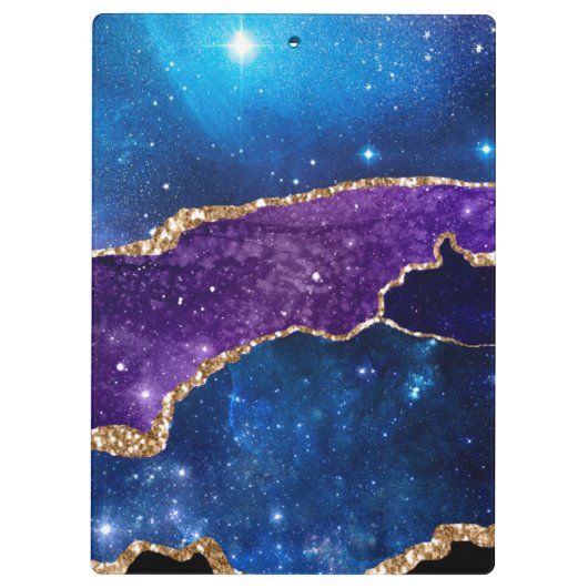 Prachtige Agate Gold Glitter Planner Klembord (Achterkant)