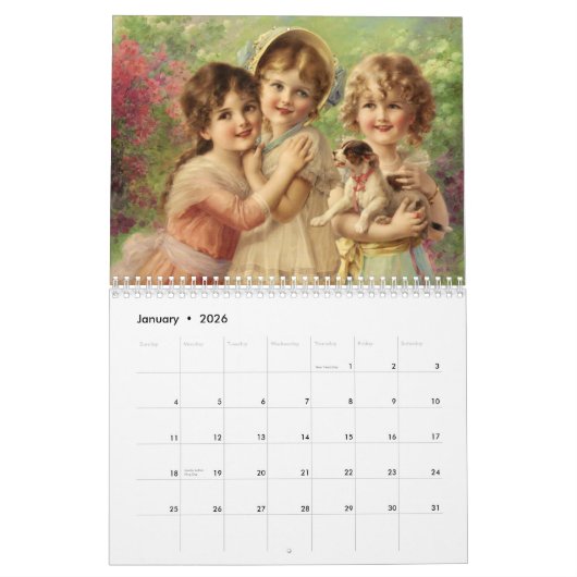 Prachtige agenda voor Victoriaans dames schilderij Kalender (Jan 2026)