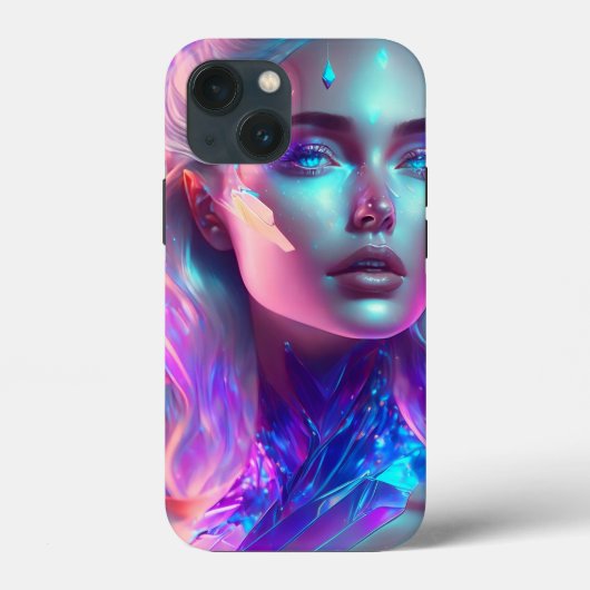 Prachtige AI Art Icy Glass Like Vrouw Case-Mate iPhone Case (Achterkant)
