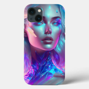 Prachtige AI Art  Icy Glass Like Vrouw Case-Mate iPhone Case