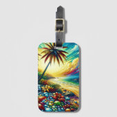 Prachtige AI Art | Kustschoonheid Bagagelabel (Voorkant (verticaal))