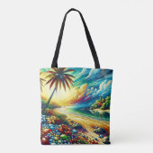 Prachtige AI Art | Kustschoonheid gepersonaliseerd Tote Bag (Achterkant)