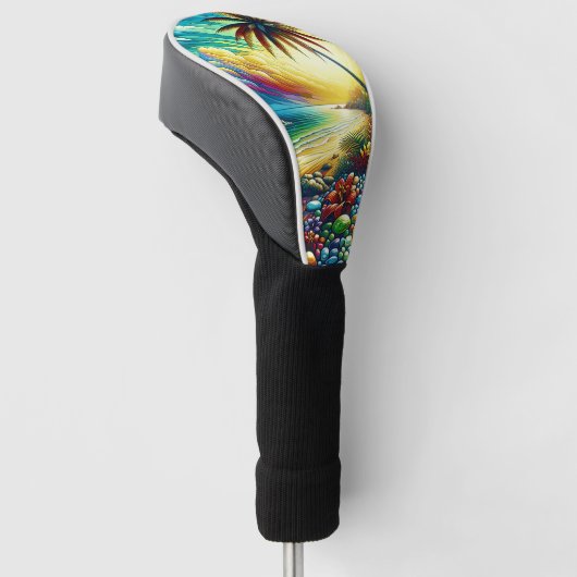 Prachtige AI Art | Kustschoonheid Golfheadcover (Schuin)