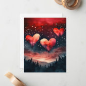 Prachtige AI-Valentijn Notitiekaartje (Voorkant / Achterkant in situ)