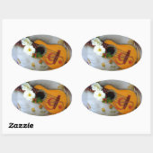 Prachtige akoestische gitaarmuziek ovale sticker (Vel)