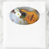 Prachtige akoestische gitaarmuziek ovale sticker (Tas)