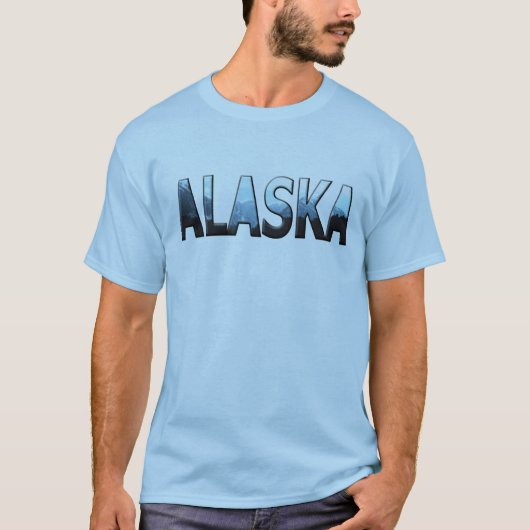 Prachtige Alaska Landscape Tekst Mannen T-shirt (Voorkant)