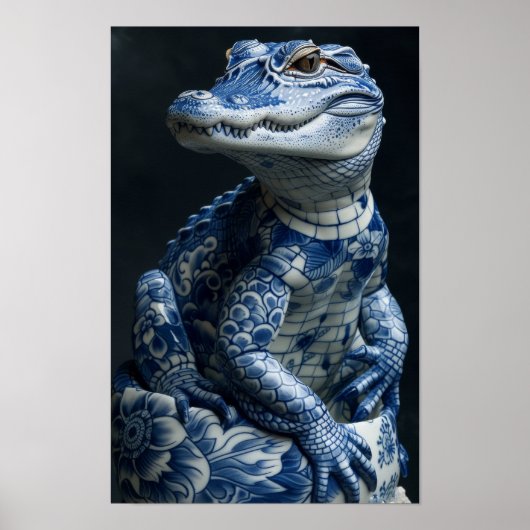 Prachtige Albino Alligator Art Poster - Intrinsiek (Voorkant)