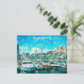 Prachtige Alicante Olieverf Illustratie Briefkaart (Staand voorkant)
