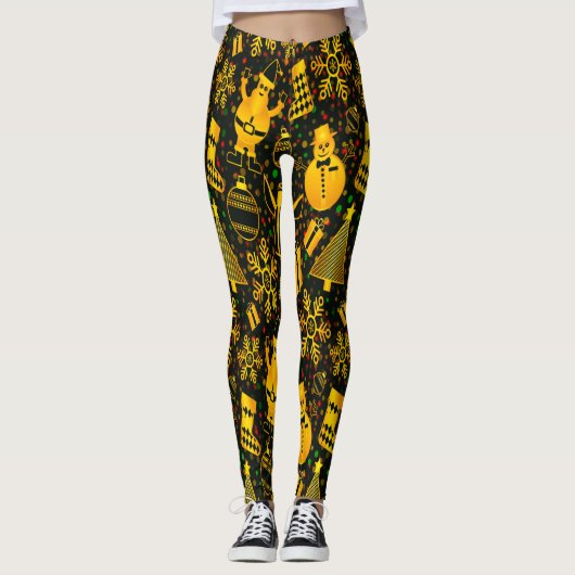 Prachtige All-Over Print Kerstbedekking Leggings (Voorkant)