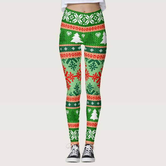 Prachtige All-Over Print kerstklep Leggings (Voorkant)