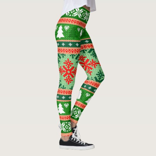 Prachtige All-Over Print kerstklep Leggings (Rechts)