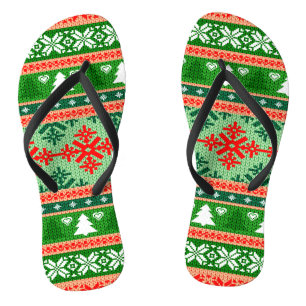 Prachtige All-Over Print kerstklep Teenslippers
