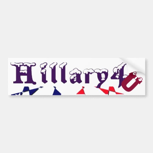 Prachtige Amazing USA Hillary 4 You Snow-Pet Text Bumpersticker (Voorkant)