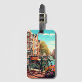 Prachtige Amsterdam Nederland Canal City Bagagelabel (Voorkant (verticaal))