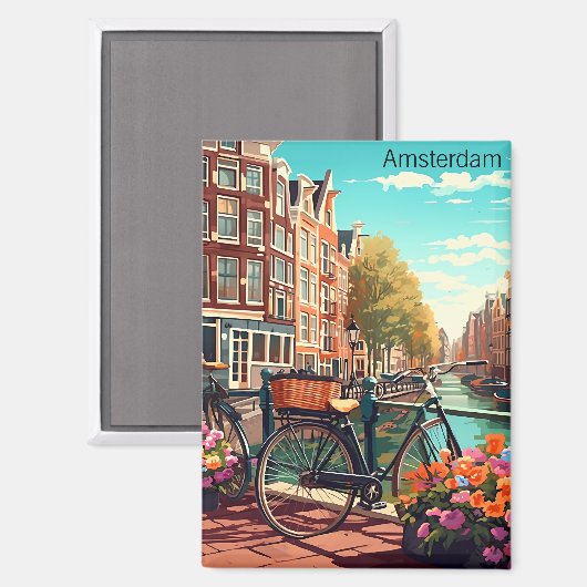 Prachtige Amsterdam Nederland Canal City Magneet (Voorkant / Achterkant)