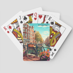 Prachtige Amsterdam Nederland Canal City Pokerkaarten