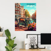 Prachtige Amsterdam Nederland Canal City Poster (Thuiskantoor)