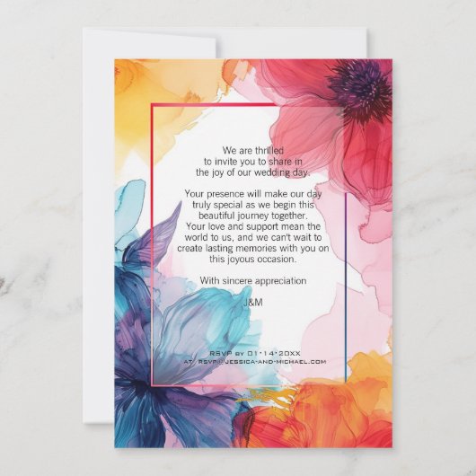 Prachtige Anemone Dreamscape bruiloft uitnodiging (Achterkant)