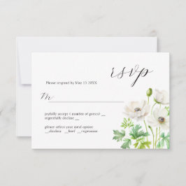 Prachtige Anemone Refined Wedding Design RSVP-kaar RSVP Kaartje