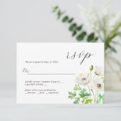 Prachtige Anemone Refined Wedding Design RSVP-kaar RSVP Kaartje (Staand voorkant)