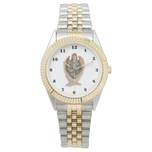 Prachtige Angel met twee toonkijkers Horloge