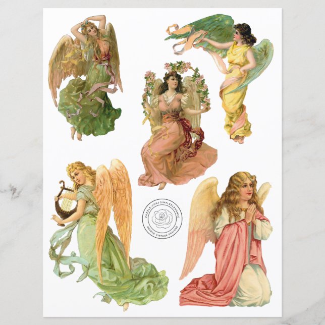 Prachtige  Angels Fussy Cut Scrapbook Paper (Voorkant)