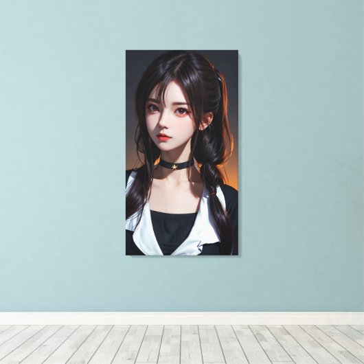 Prachtige anime kunst. canvas afdruk (Insitu (Houten vloer))