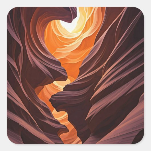 Prachtige Antelope Canyon Navajo-natie Vierkante Sticker (Voorkant)