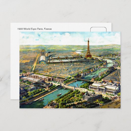 Prachtige antiek 1900 Paris panoramisch uitzicht l Briefkaart (Voorkant / Achterkant)