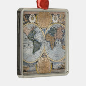 Prachtige Antiek Atlas Map Metalen Ornament (Rechts)