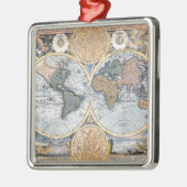 Prachtige Antiek Atlas Map Metalen Ornament (Links)
