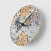 Prachtige Antiek Atlas Map Ronde Klok (Hoek)