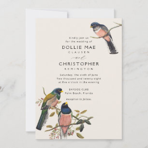 Prachtige Antiek Birdie Invitation Suite Kaart